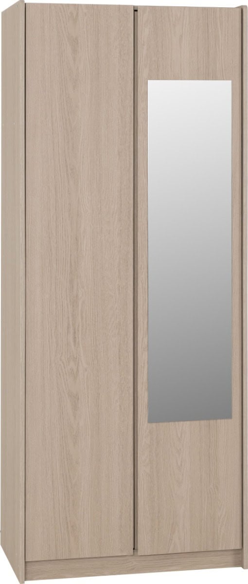 Paris 2 Door Mirrored Wardrobe - Smoked Ash | Buy Online | Beds.ie