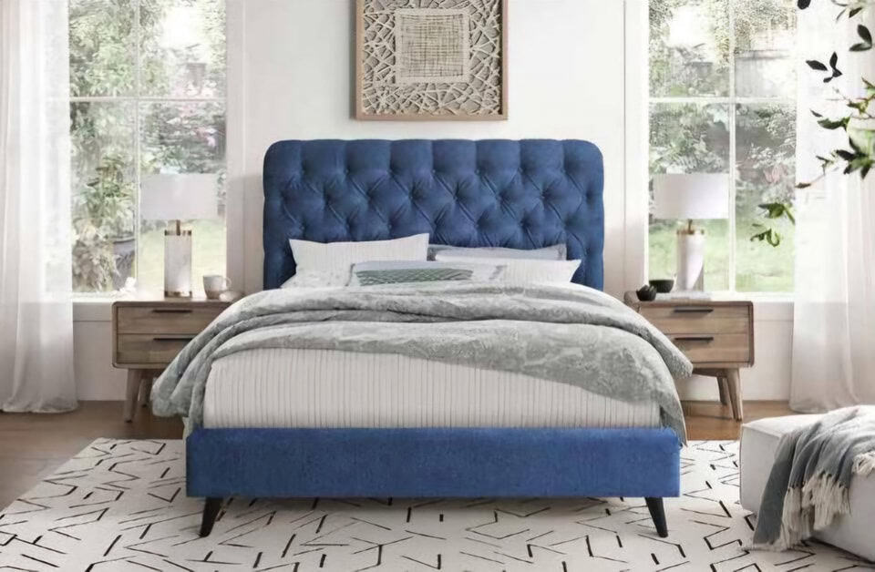Penelope 3ft Bedframe - Dark Blue | Buy Online | Beds.ie