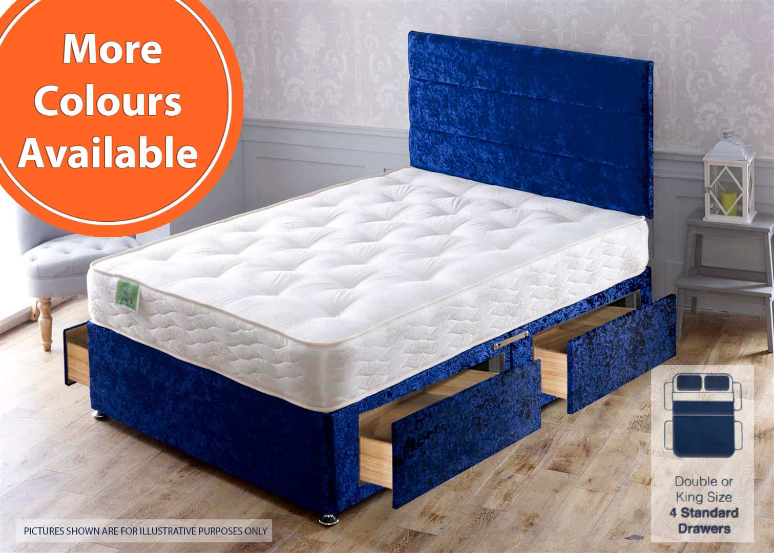Apollo 4ft Nike 4 Drawer Bed | Buy Online | Beds.ie