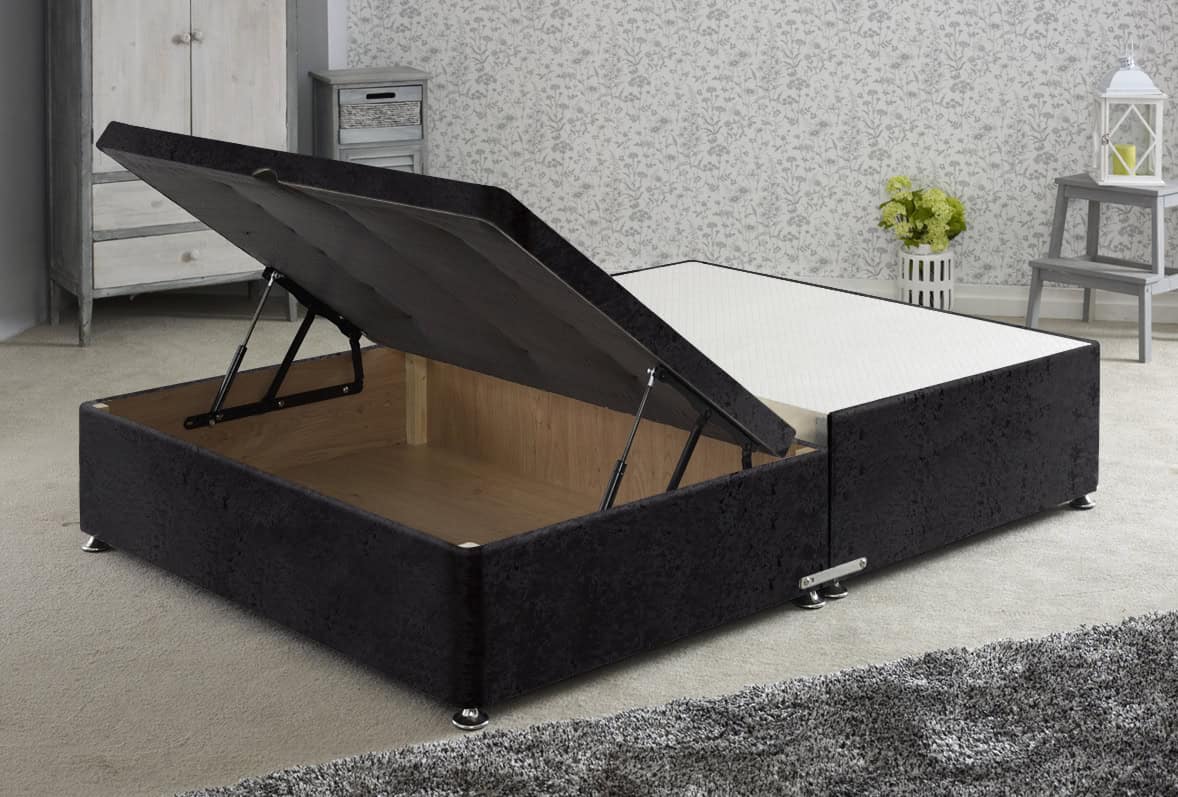 Apollo 6ft Glitz Black Jumbo Ottoman Base | Buy Online | Beds.ie