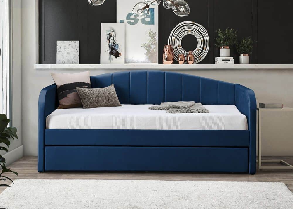 Flintshire Fabric Day Bed - Blue - Image 2