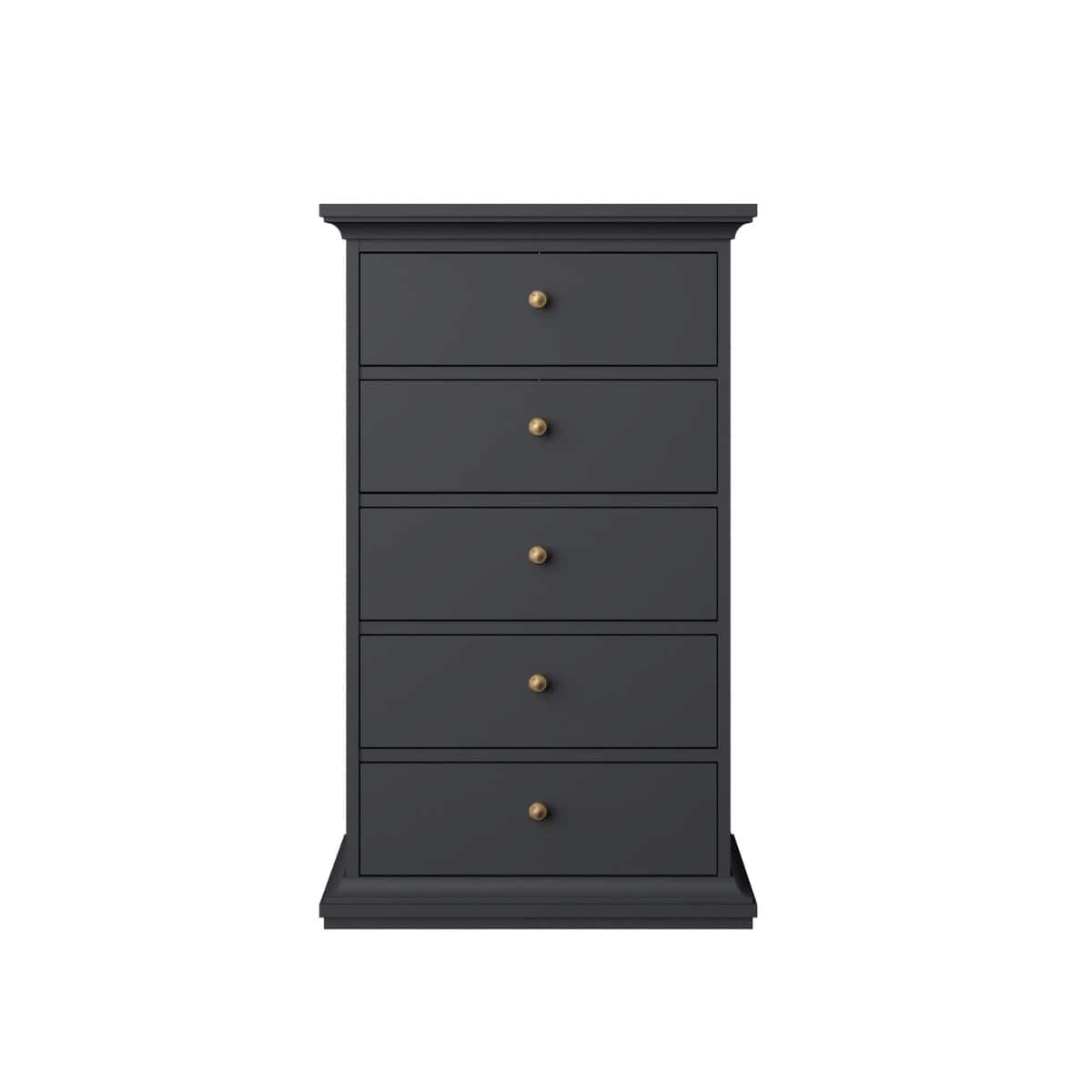 Paris 5 Drawer Chest - Grey | Buy Online | Beds.ie