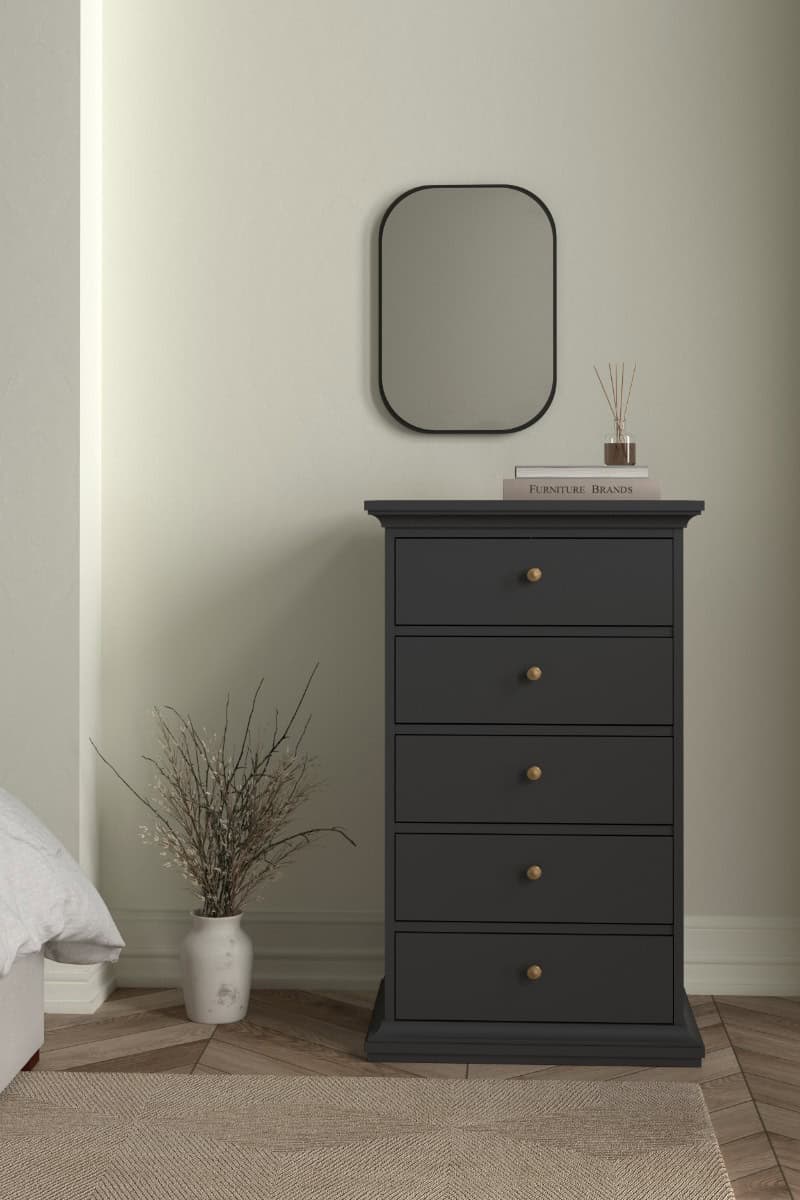 Paris 5 Drawer Chest - Grey - Image 3