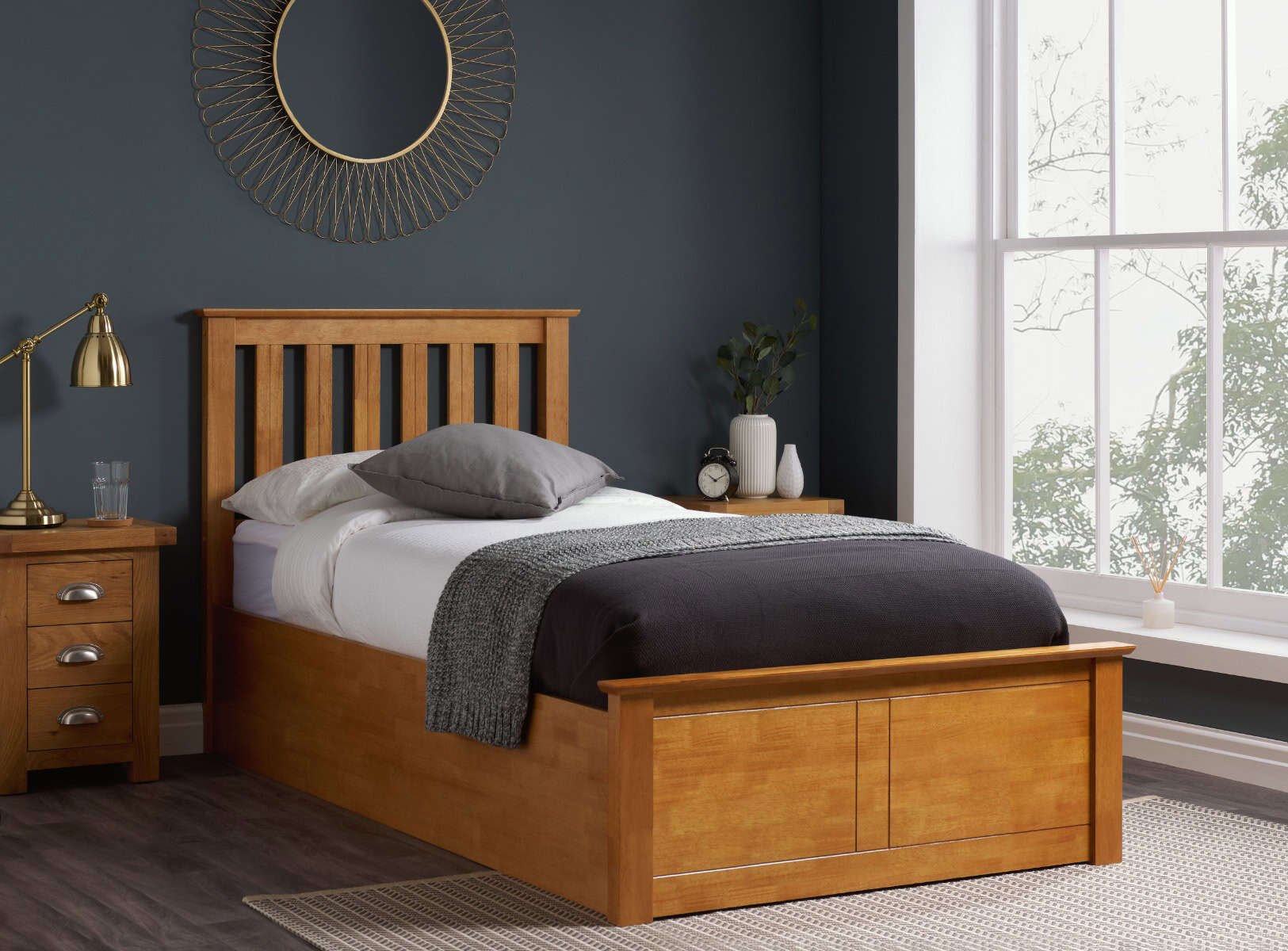 3ft Phoenix Ottoman - Oak - Image 2