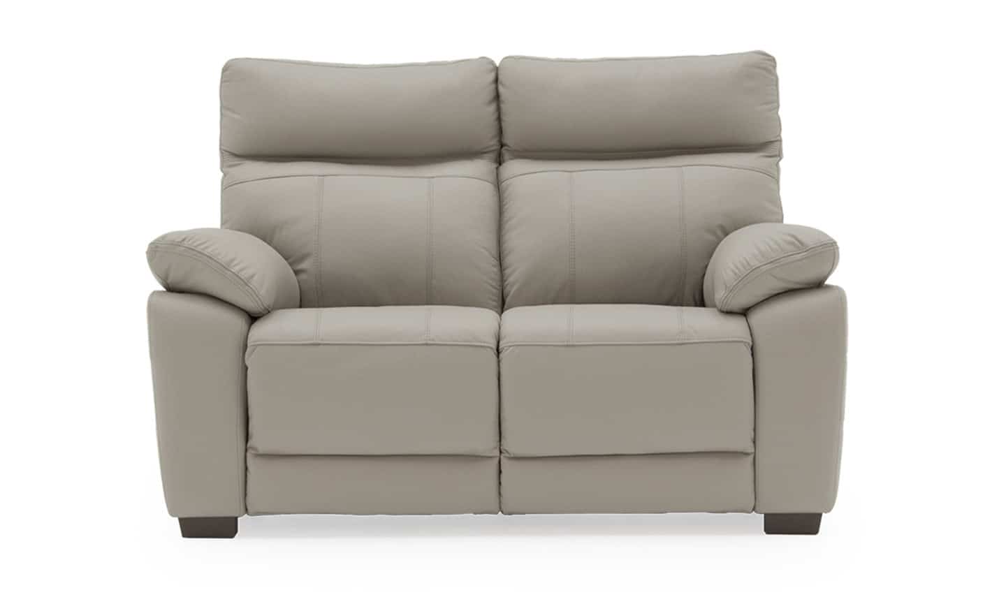 Positano 2 Seater Fixed Sofa - Light Grey Leather | Buy Online | Beds.ie