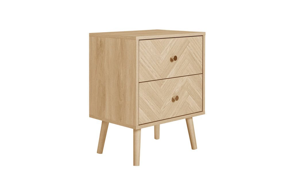Herringford 2 Drawer Bedside - Oak | Buy Online | Beds.ie