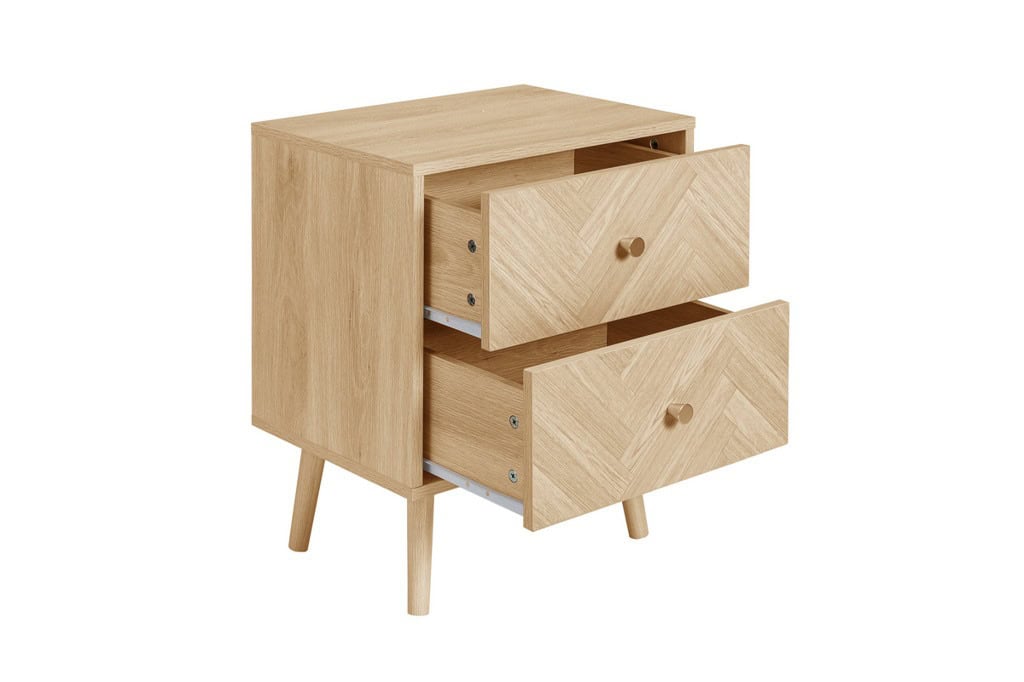 Herringford 2 Drawer Bedside - Oak - Image 3