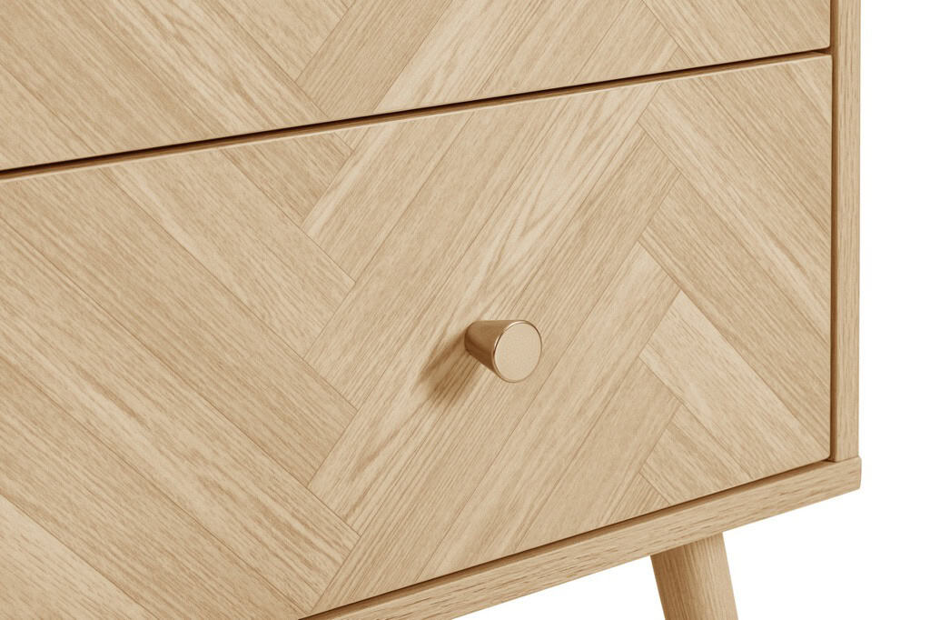 Herringford 2 Drawer Bedside - Oak - Image 4