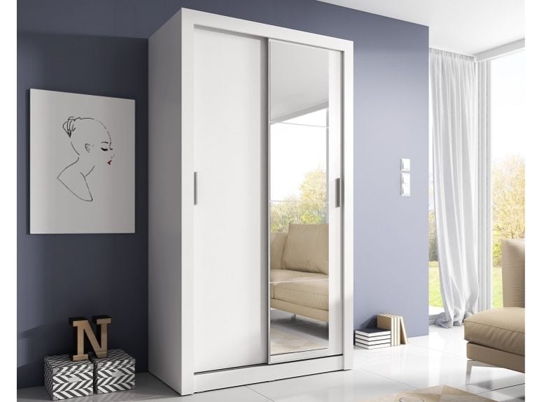 Denmark Small 1.2M Sliderobe - White | Buy Online | Beds.ie
