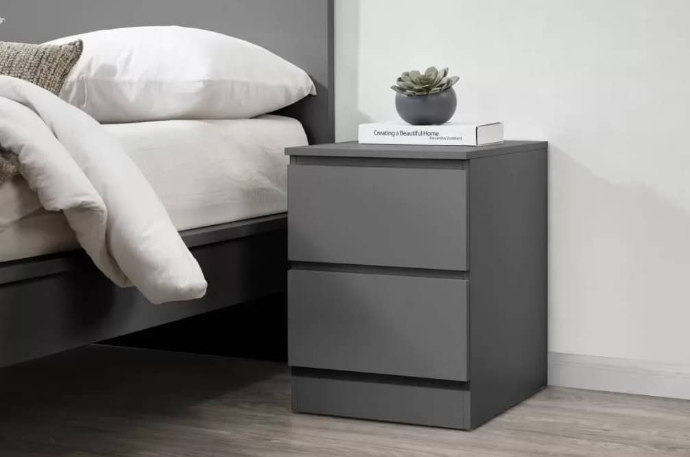 Oslo 2 Drawer Bedside - Grey | Buy Online | Beds.ie