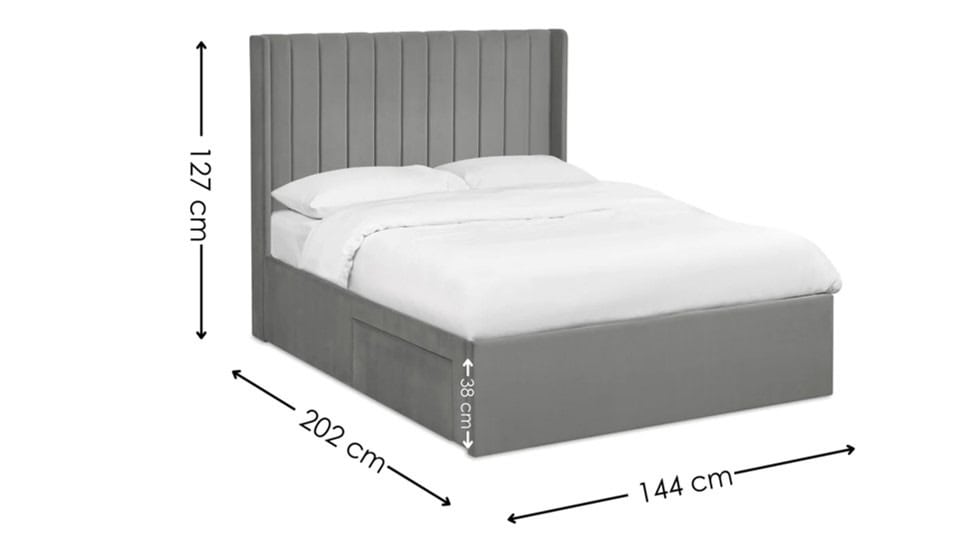 Leigha 4ft6 Bedframe - Grey Velvet - Image 9