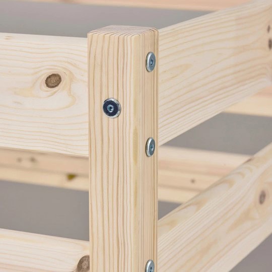 Hoppekids Shorty Bunkbed with Safety Rail - Natural - Image 6