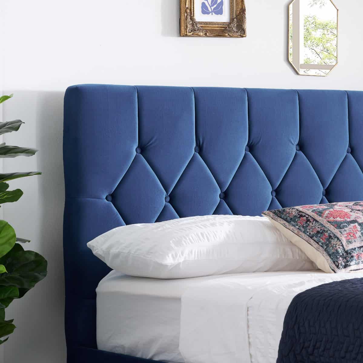 Loxley 4ft Bedframe - Blue Velvet - Image 2