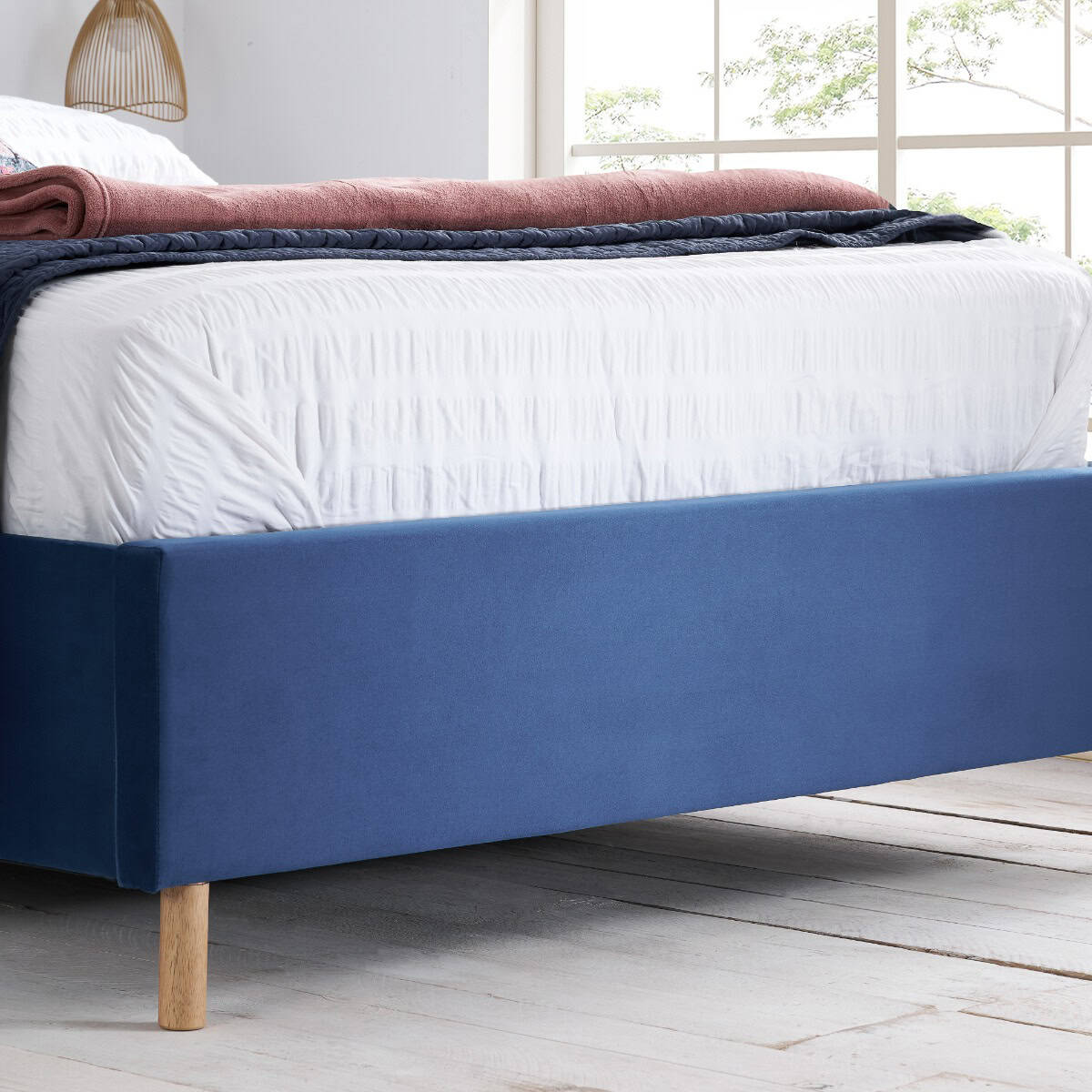 Loxley 4ft Bedframe - Blue Velvet - Image 5