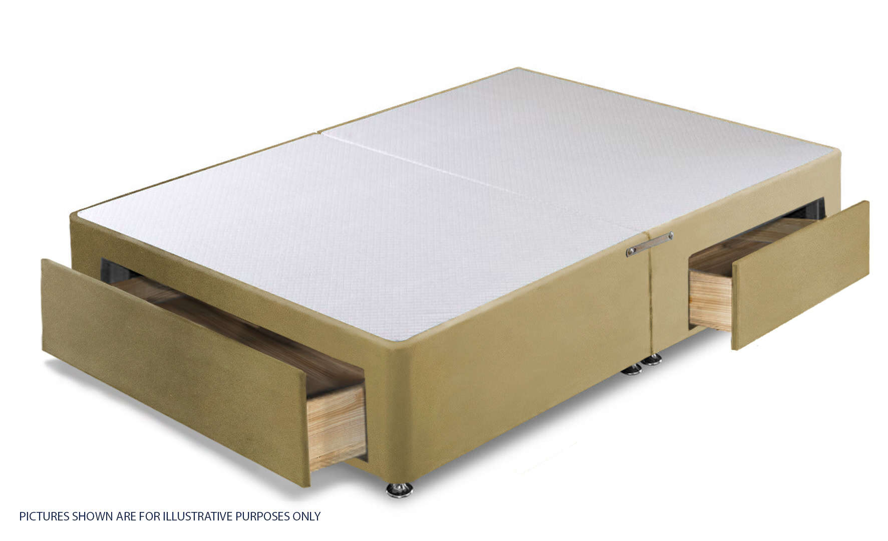 Apollo 4ft Velvet Sand Jumbo Drawer Divan Base - Image 2