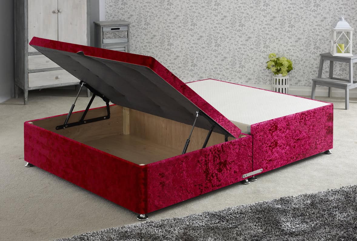 Apollo 6ft Glitz Red Jumbo Ottoman Base | Buy Online | Beds.ie