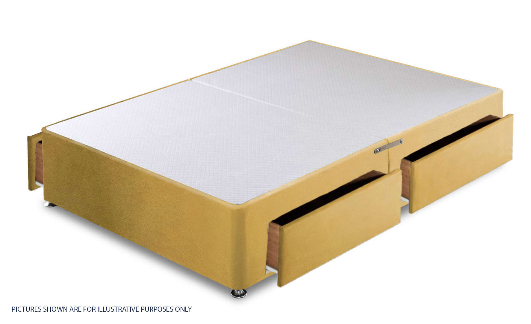 Apollo 5ft Velvet Beige 4 Drawer Divan Base | Buy Online | Beds.ie