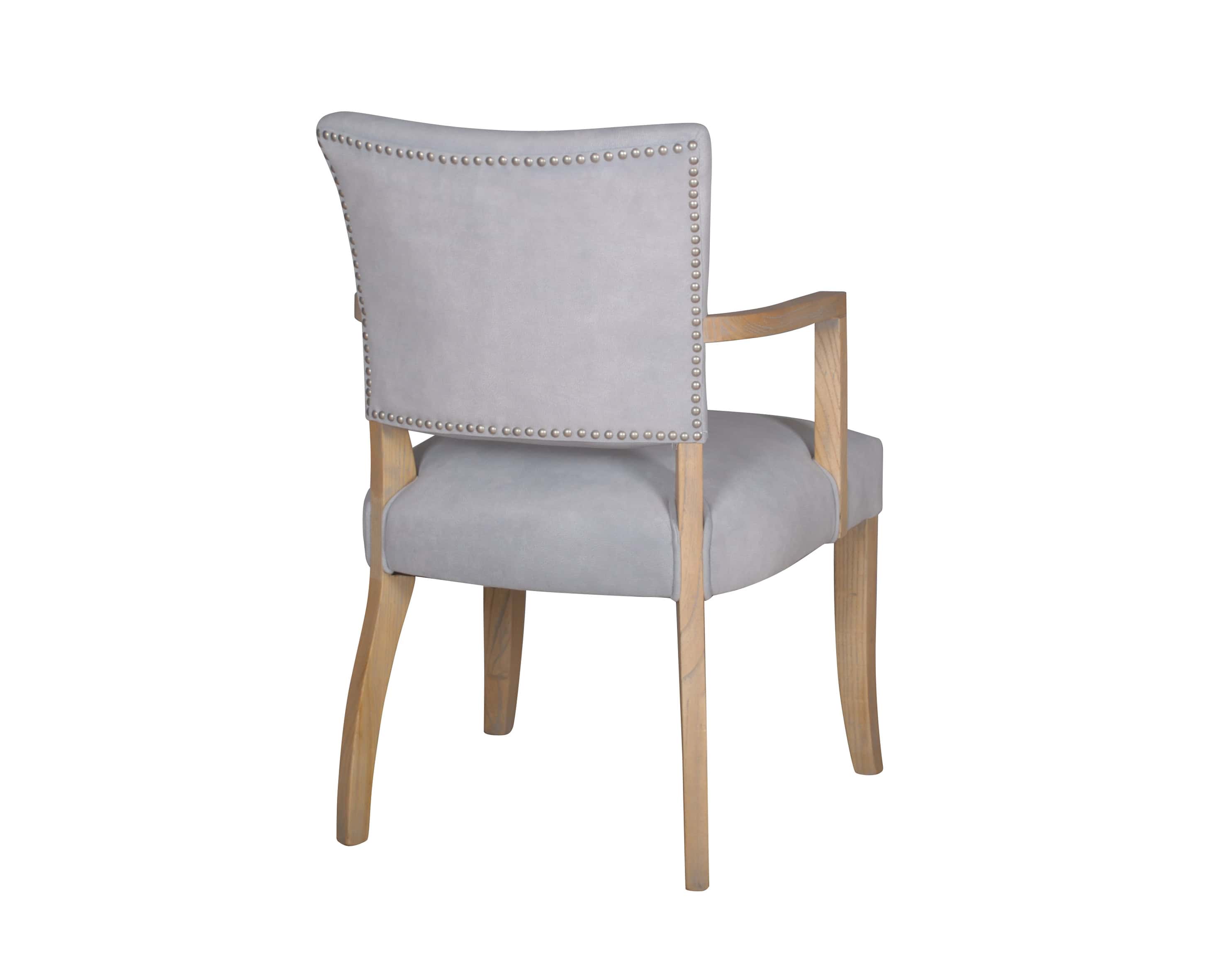 Duke Arm Chair - Light Grey Velvet - Image 2