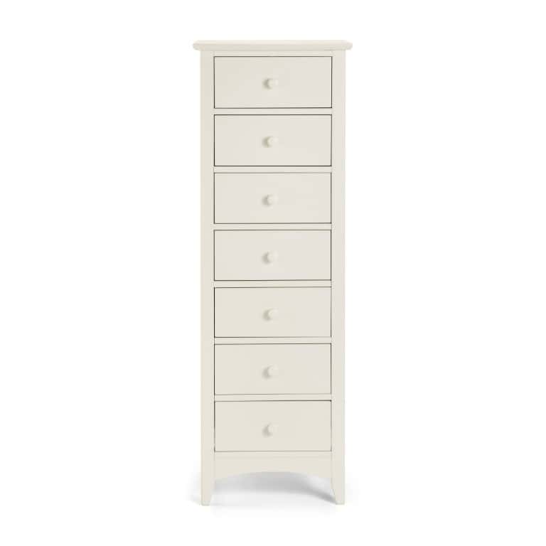 Vignette 7 Drawer Narrow Chest - Stone White - Image 4