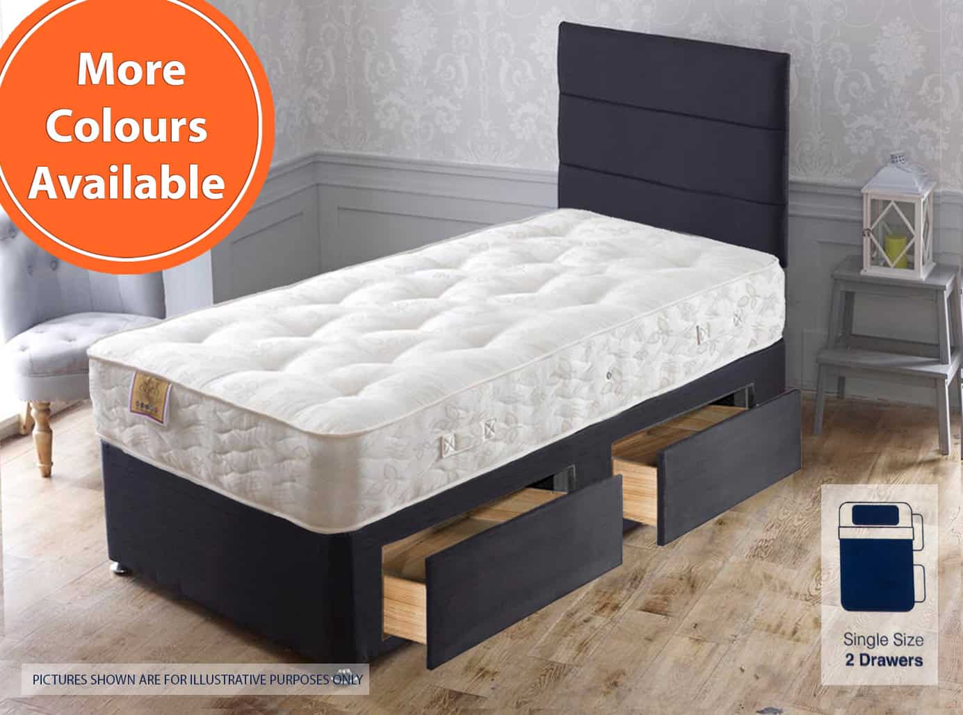 Apollo 3ft Super Ortho 2 Drawer Bed | Buy Online | Beds.ie