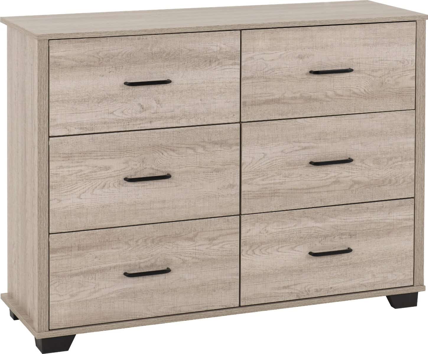 Oliver 6 Drawer Chest - Light Oak Effect | Buy Online | Beds.ie