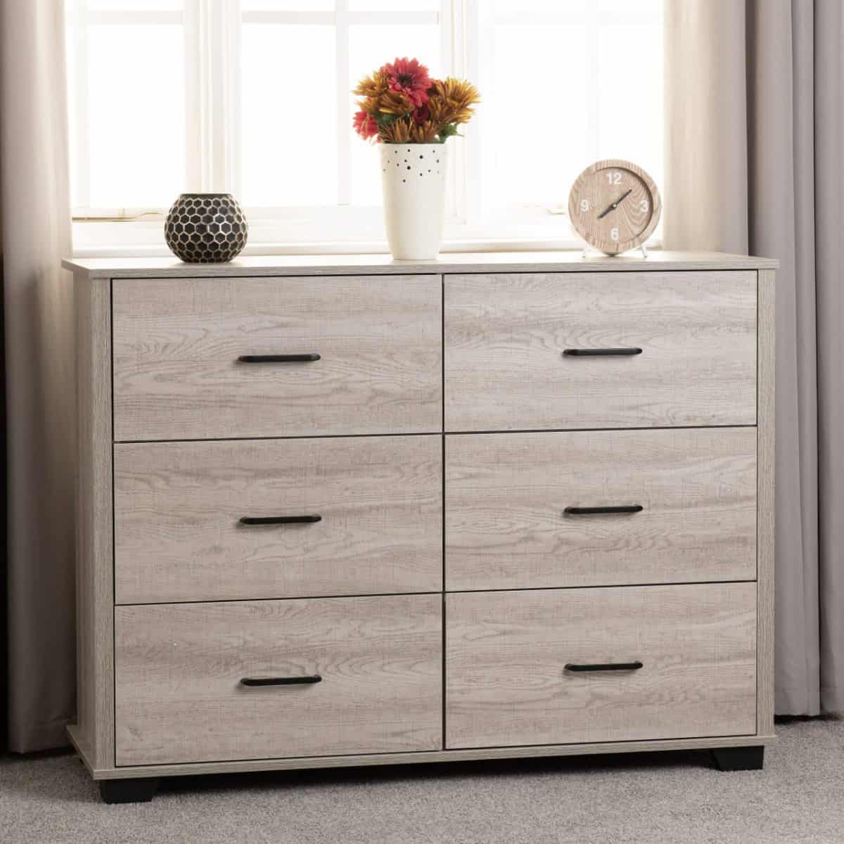 Oliver 6 Drawer Chest - Light Oak Effect - Image 7