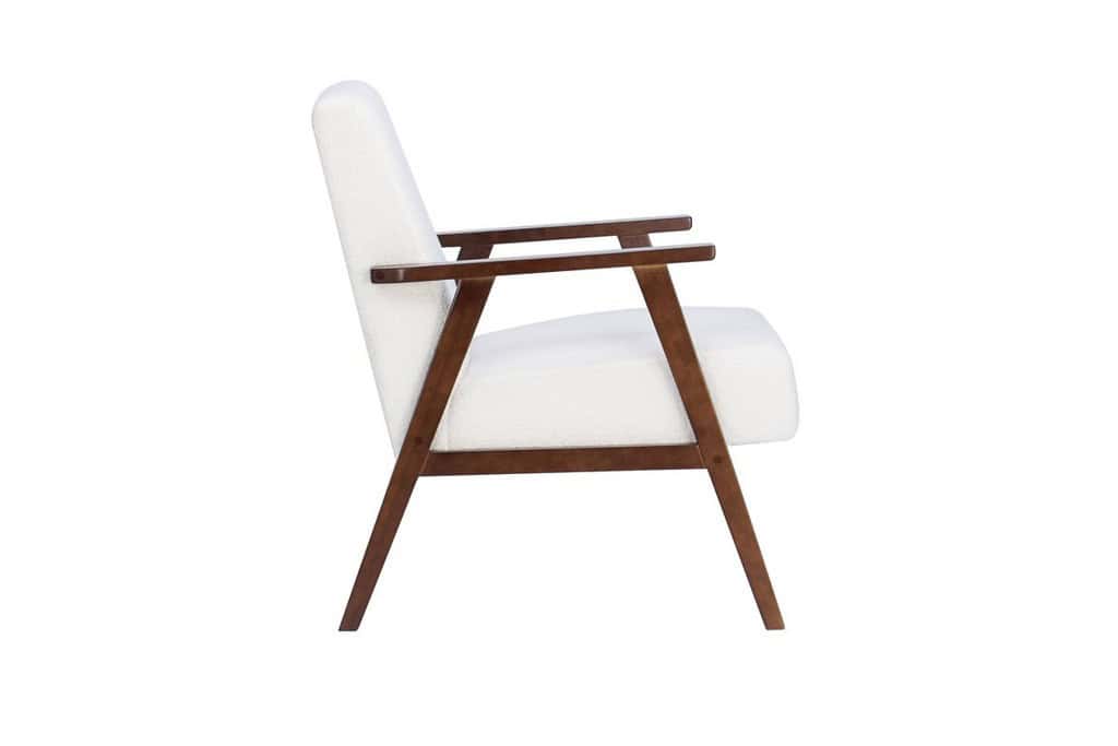Ellwood Boucle Fabric Armchair - White & Dark Brown - Image 11