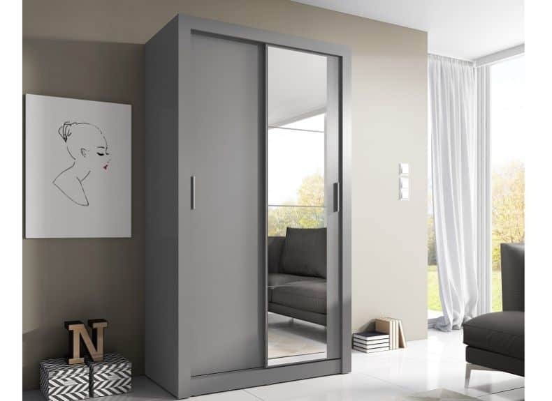Denmark Small 1.2M Sliderobe - Grey | Buy Online | Beds.ie