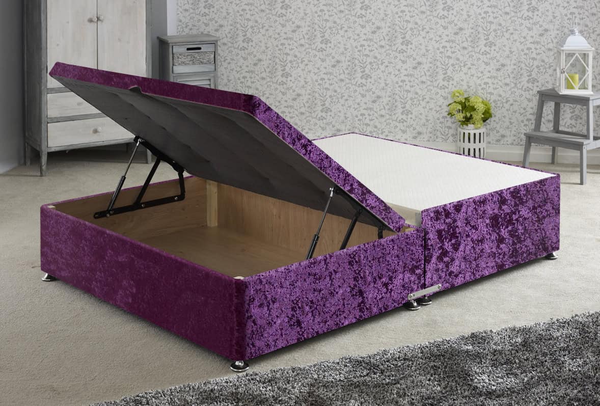 Apollo 4ft6 Glitz Purple Jumbo Ottoman Base | Buy Online | Beds.ie