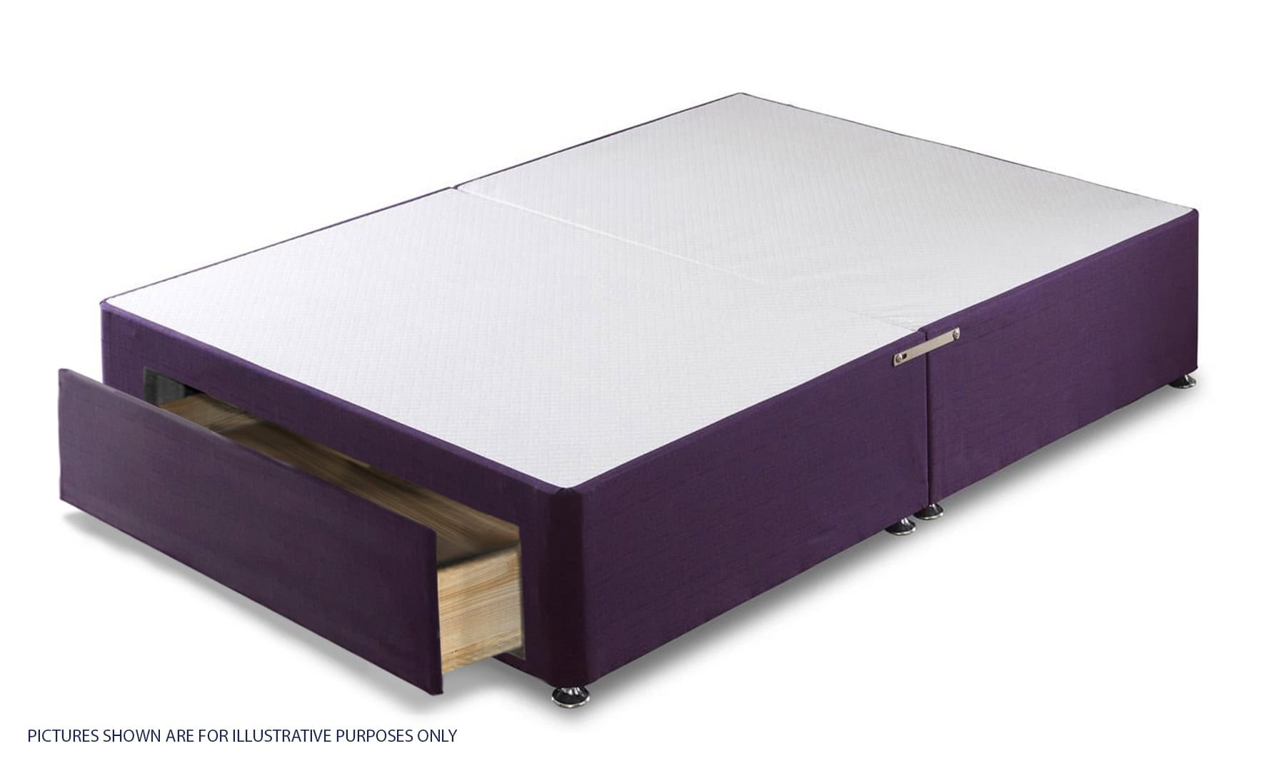 Apollo 4ft Azzure Purple Jumbo Drawer Divan Base | Buy Online | Beds.ie