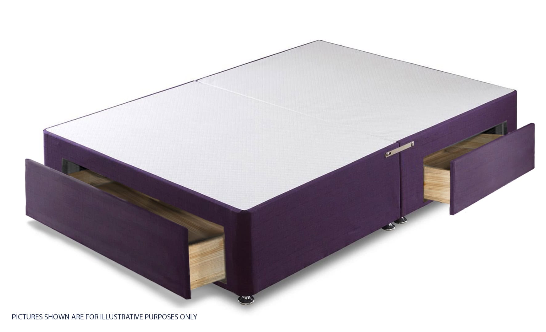 Apollo 4ft Azzure Purple Jumbo Drawer Divan Base - Image 2