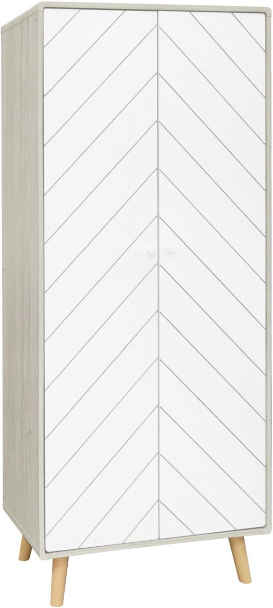 Dixie 2 Door Wardrobe - Dusty Grey & White | Buy Online | Beds.ie