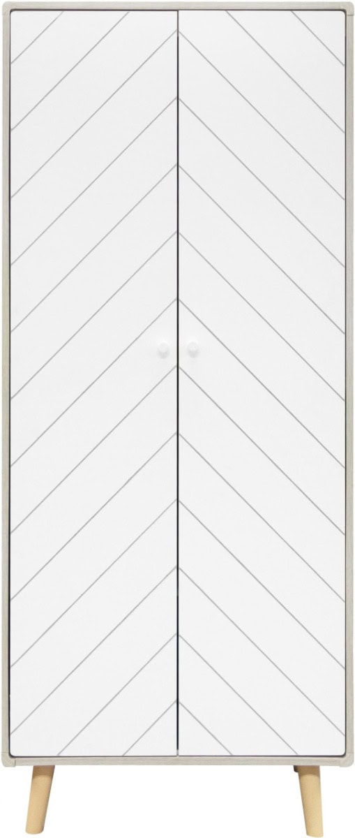 Dixie 2 Door Wardrobe - Dusty Grey & White - Image 2