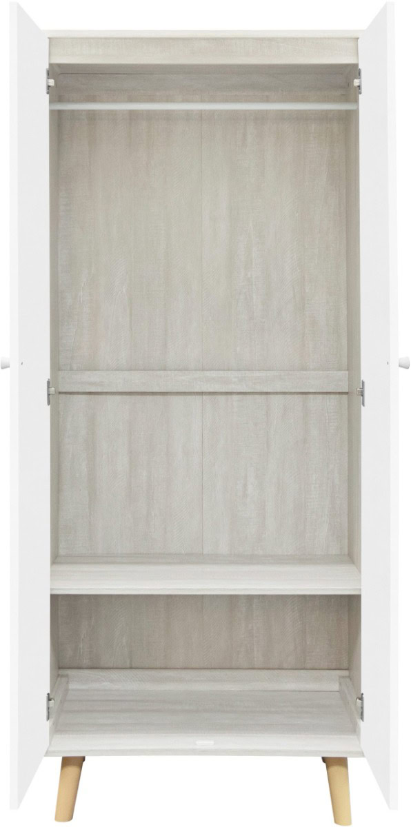 Dixie 2 Door Wardrobe - Dusty Grey & White - Image 3