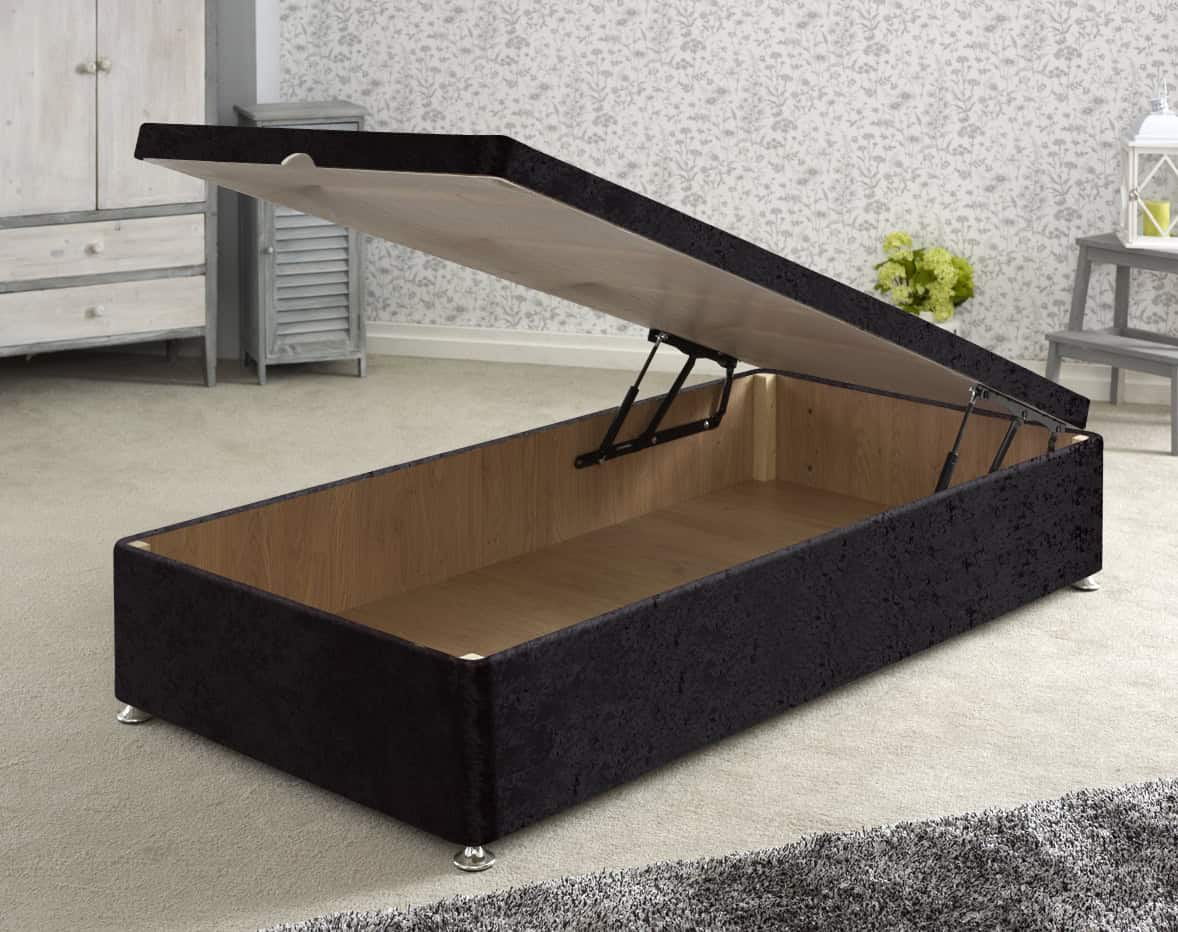 Apollo 3ft Glitz Black Front Opening Ottoman Base | Buy Online | Beds.ie