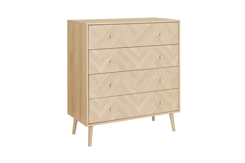 Herringford 4 Drawer Chest - Oak | Buy Online | Beds.ie