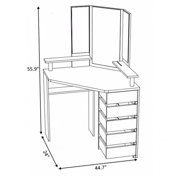 Parisot Volage Dressing Table - White - Image 8