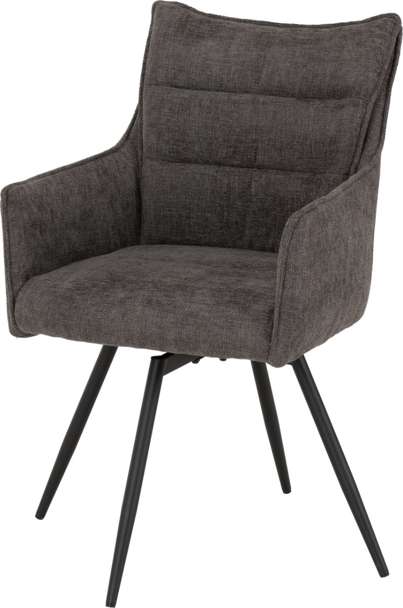 Lewis Carver Swivel Dining Chair (x2) - Grey - Image 4