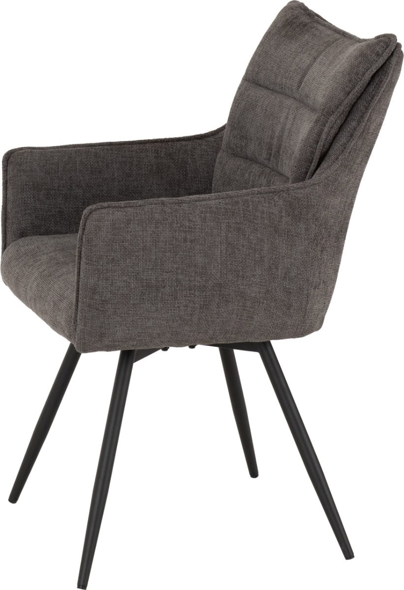 Lewis Carver Swivel Dining Chair (x2) - Grey - Image 8