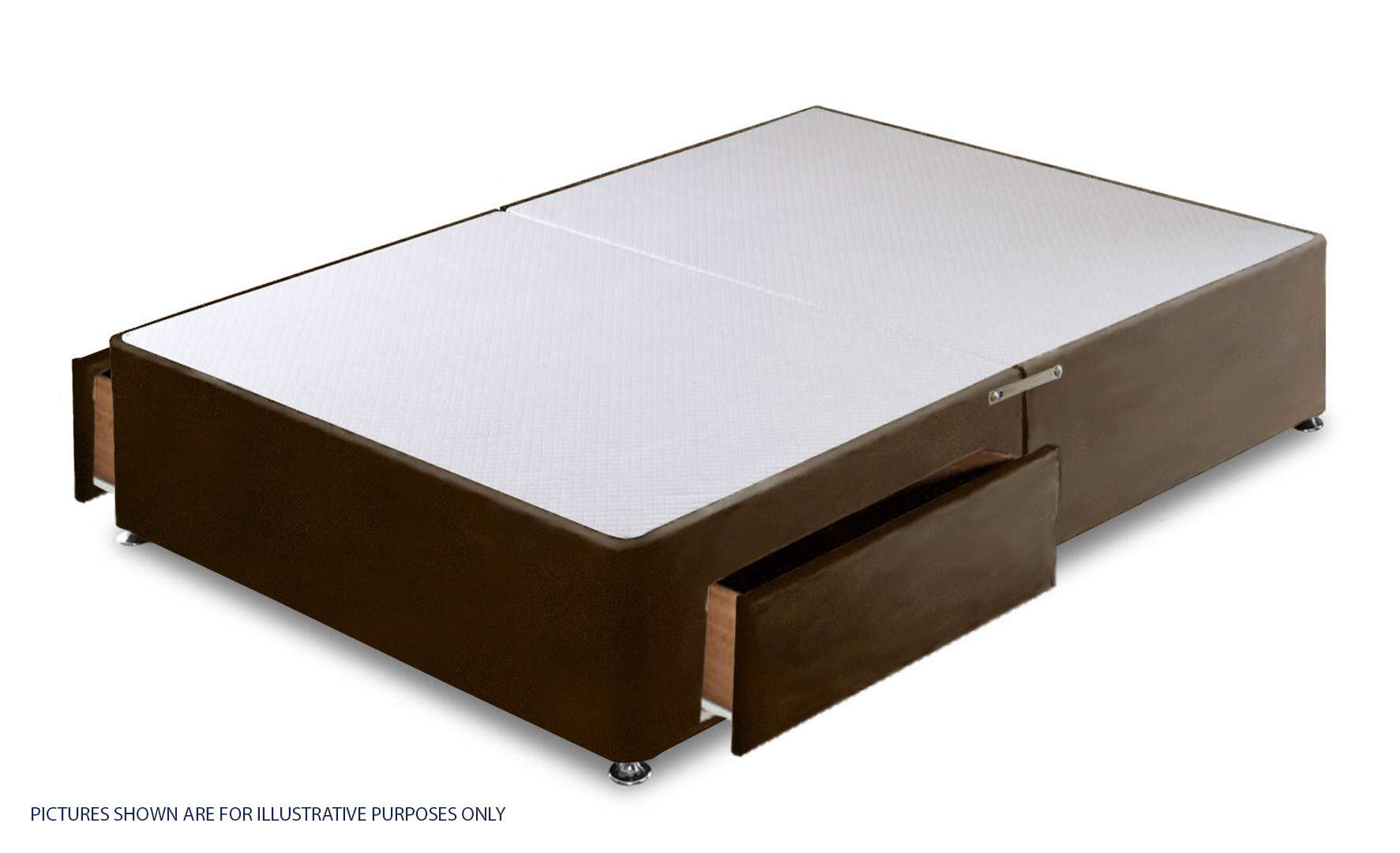 Apollo 4ft Velvet Brown 2 Drawer Divan Base | Buy Online | Beds.ie