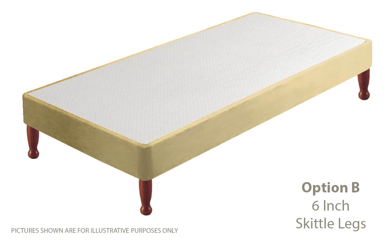 Apollo 2ft6 Velvet Cream Shallow Divan Base on Legs - Image 2