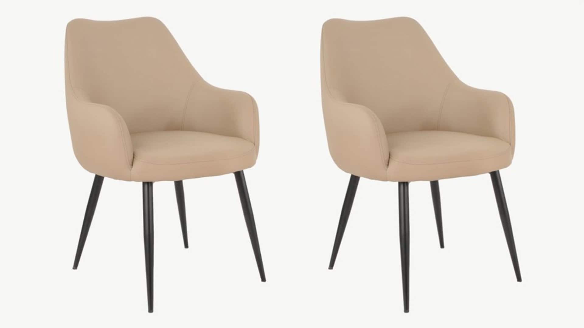 Fabio Dining Chair - Mink Faux Leather (Set of 2) | Buy Online | Beds.ie