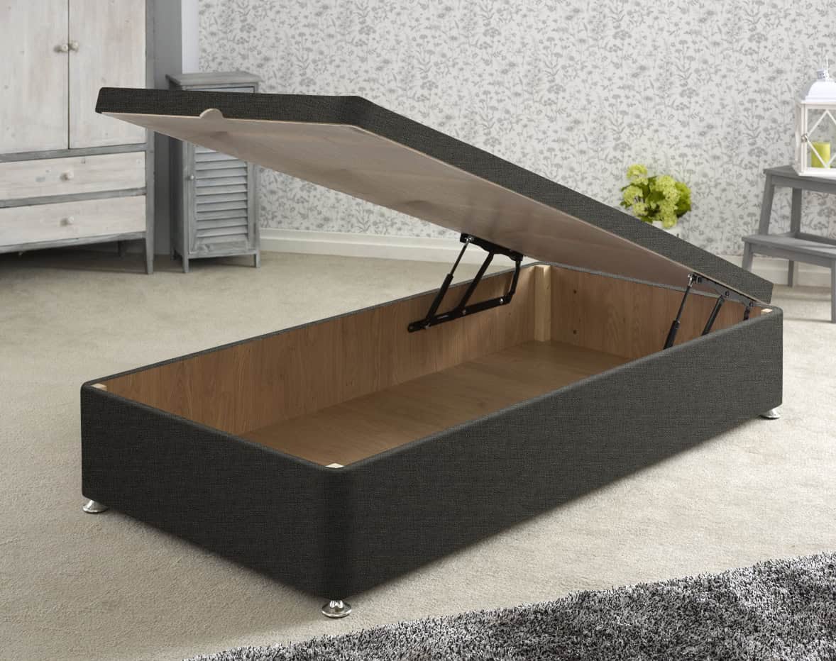 Apollo 3ft Azzure Dark Grey Front Opening Ottoman Base | Buy Online | Beds.ie