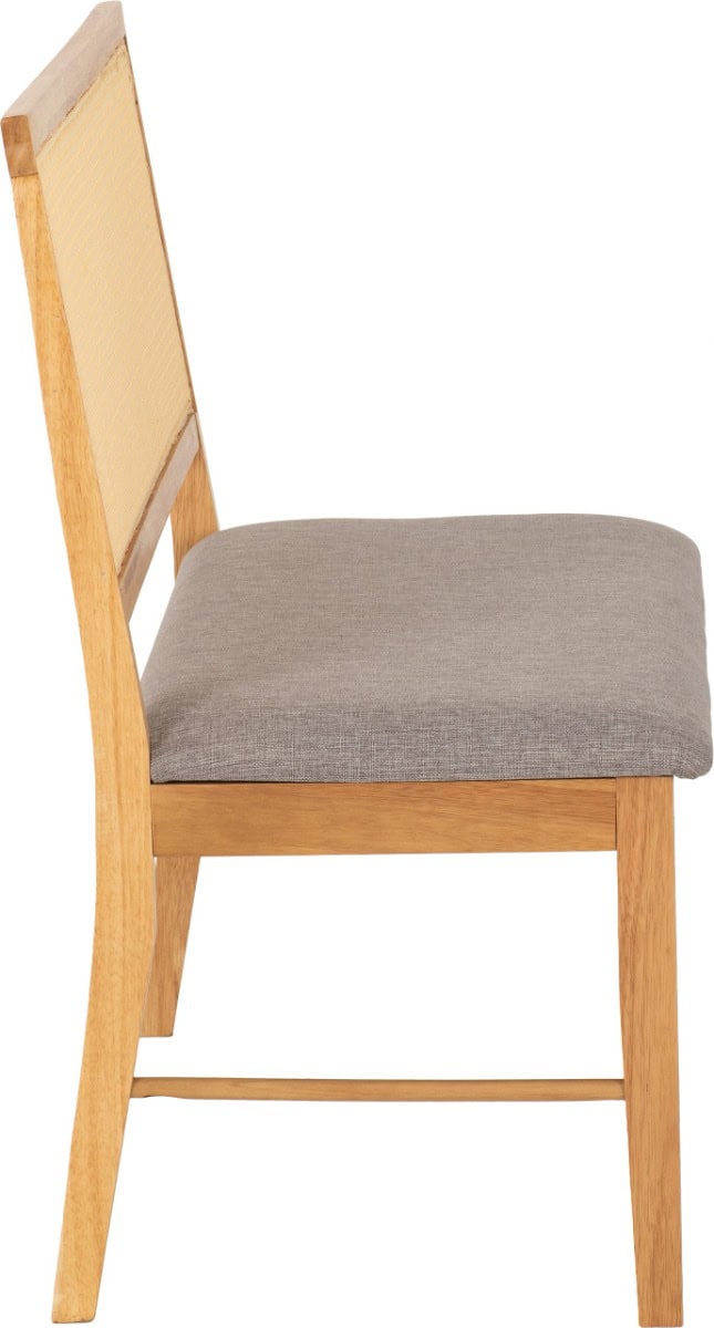 Austin & Ellis Bench and Chair Dining Set - Oak Effect and Grey Fabric - Image 5