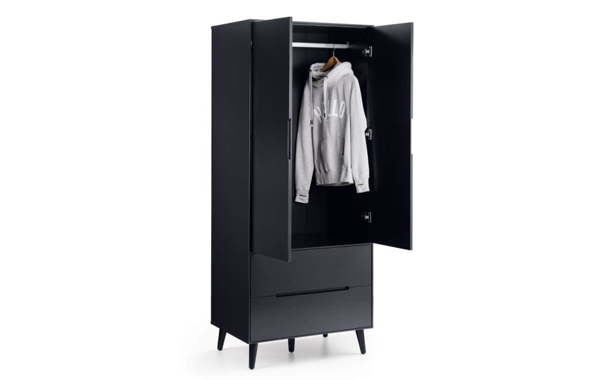 Trent 2 Door Wardrobe - Anthracite - Image 2
