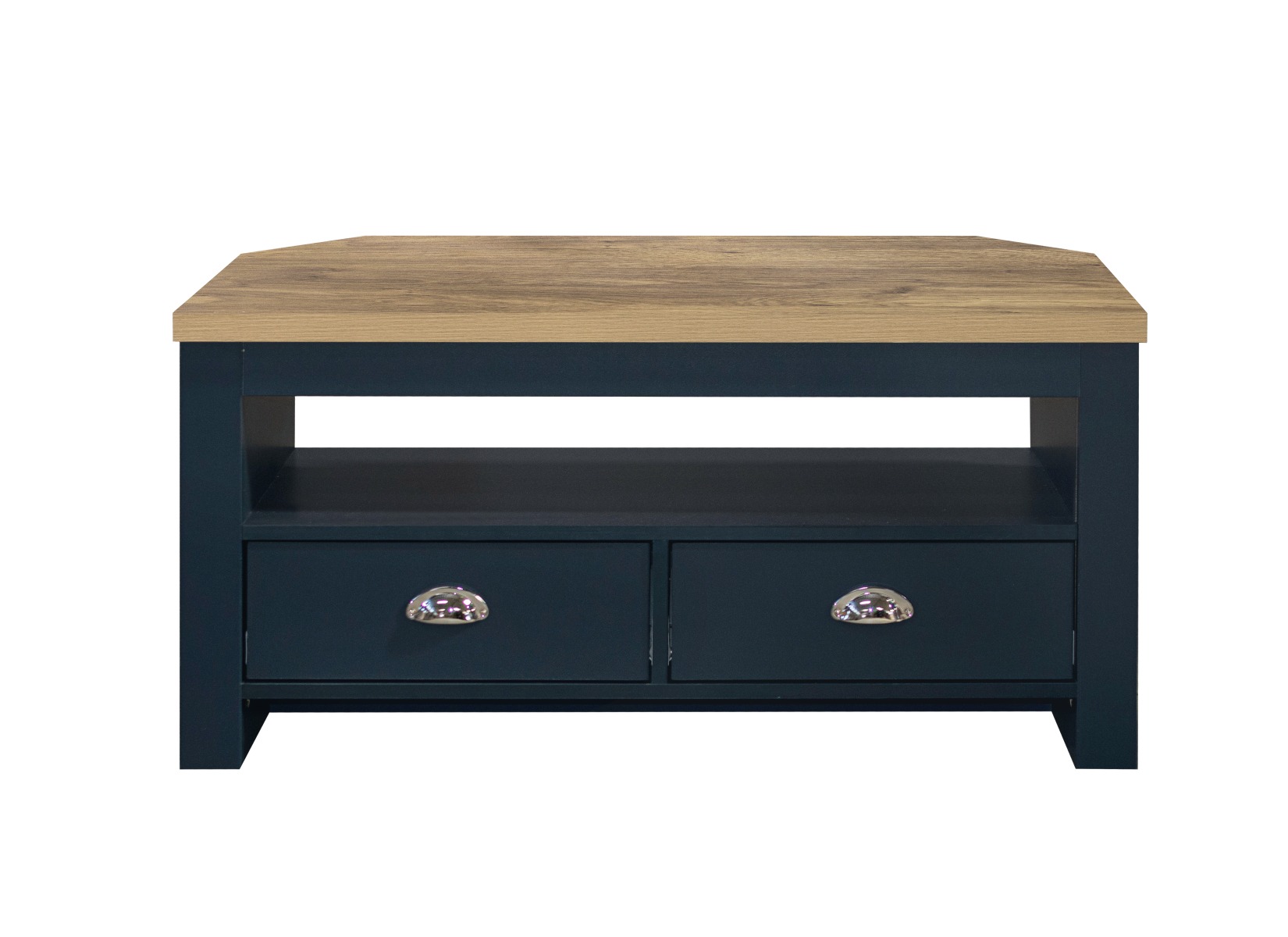 Highgate Corner TV Unit - Navy & Oak - Image 6