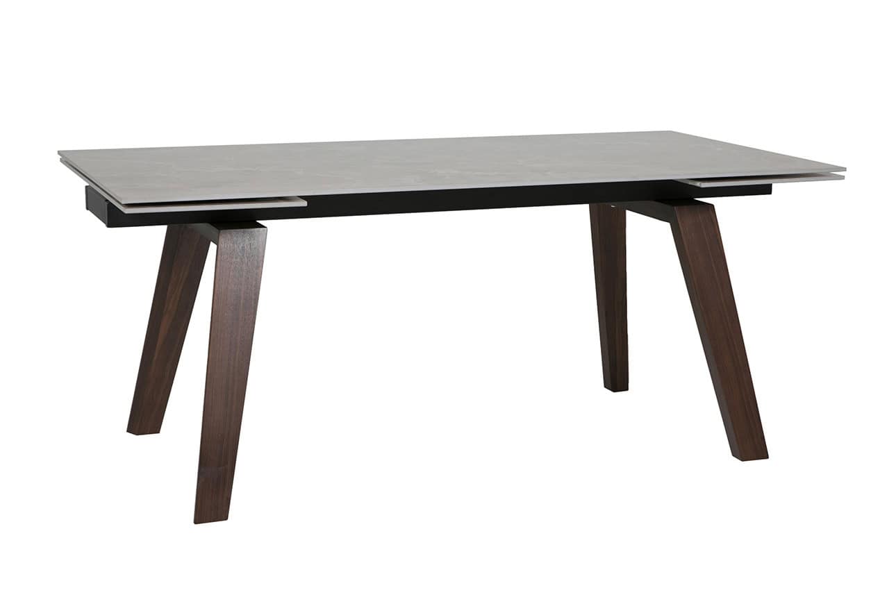 Axton Extending Dining Table Rectangle - Concrete/Walnut | Buy Online | Beds.ie