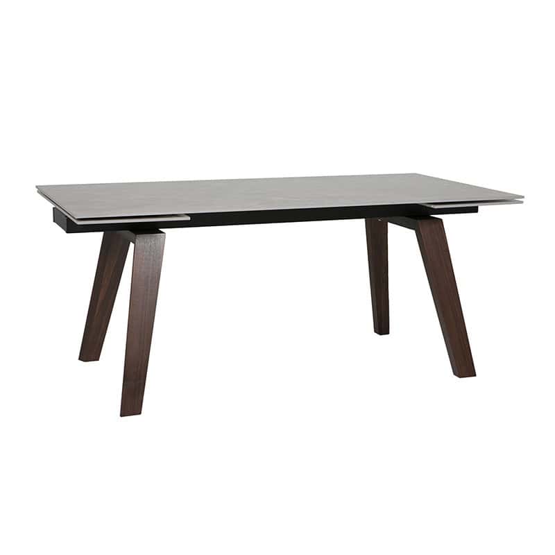 Axton Extending Dining Table Rectangle - Concrete/Walnut - Image 2