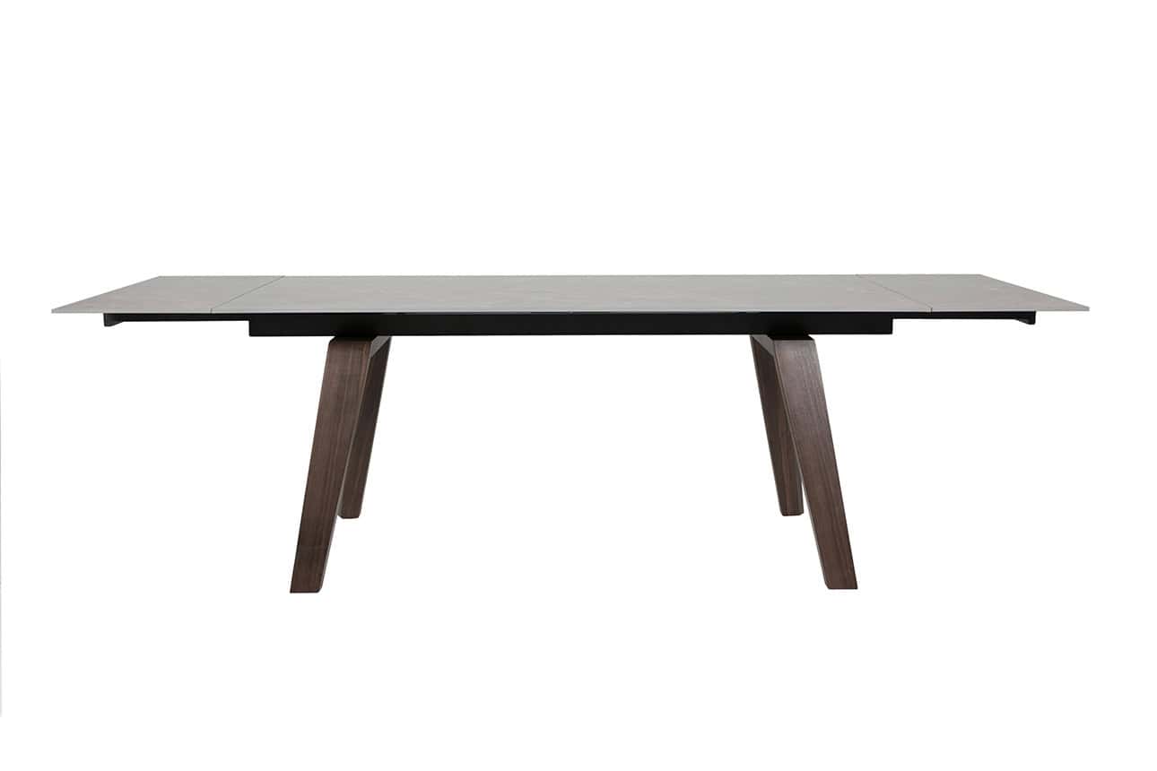 Axton Extending Dining Table Rectangle - Concrete/Walnut - Image 3