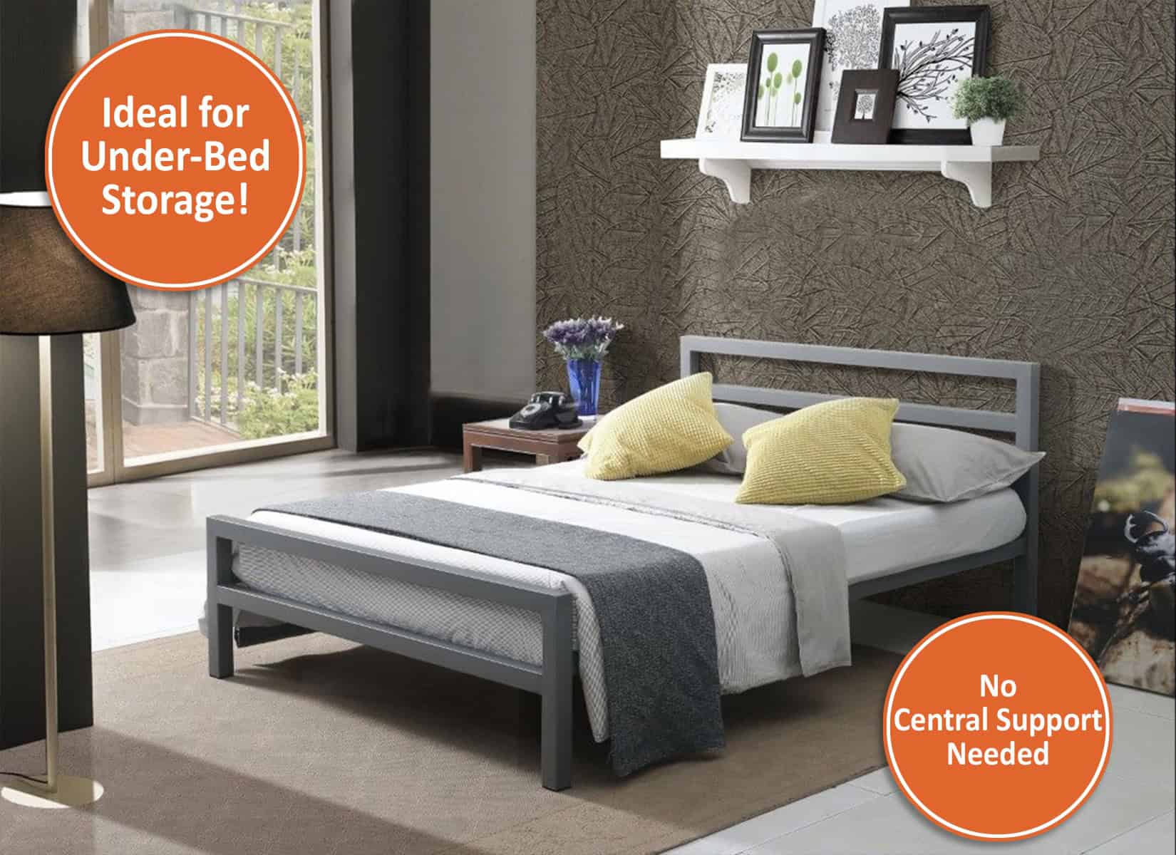 City Block 5ft Bedframe - Grey | Buy Online | Beds.ie